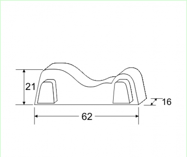 Abschlußkappe für Zierprofil 62 mm weiß