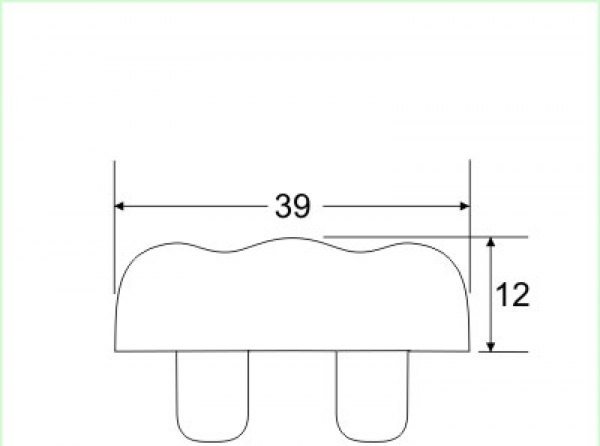 Abschlußkappe für Zierprofil 37 mm weiß