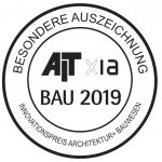 Siegel der besonderen Auszeichnung beim Innovationspreis Architektur+Bauwesen 2019